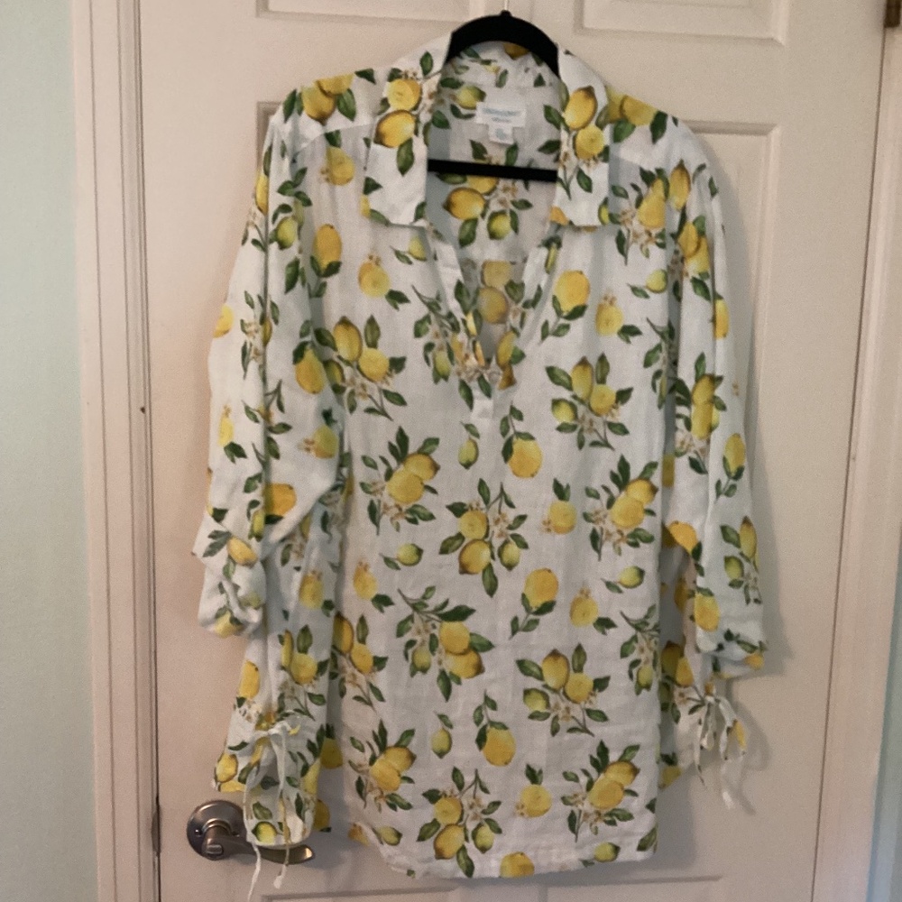 Lemons  everywhere blouse 3X